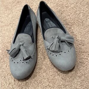 VALAS Chic Gray Tassel Loafers